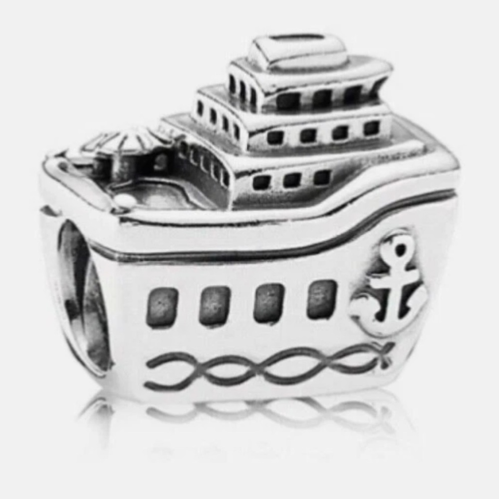 Authentic Pandora Sterling Silver All Aboard Cruise Ship Charm #791043